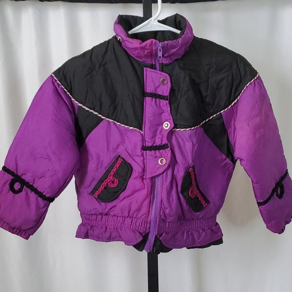 Large (6x) Purple and Black Puffer Coat